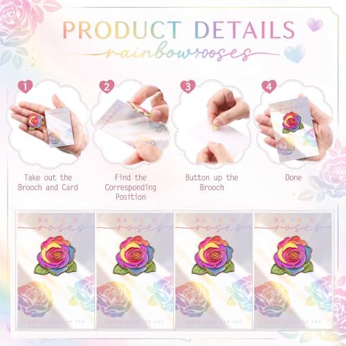 100 Sets Rainbow Roses Gifts Enamel Pins Bulk Weding Favors for LGBTQ - Image 3