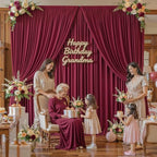 20x10FT Backdrop Curtains with Rod Pockets - Wrinkle Free Photo Stage Backdrop 4 Panels Curtains Drapes for Photography Wedding Party Baby Shower Decorations (Burgundy) - Image 7