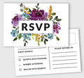 50 Blank RSVP Postcards Floral & Leaves Print 4"X6" Response Cards,RSVP Reply Card for Wedding,Bridal Shower,Baby Shower by Inkdotpot