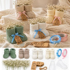 4 Sets Baby Shower Booties Table Centerpiece, Crochet Knitted Baby Booties by Unknown