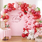 Mindsoft 2 Pcs Cherry on Top Arch Backdrop Cover, Pink - Image 6