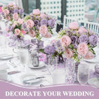 8 Bundles Artificial Peony Centerpiece Flowers,Pink, Purple - Image 4
