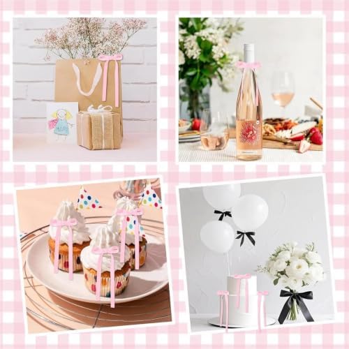 200pcs Bowknot Cake Toppers Satin Ribbon Bow Picks - Image 4