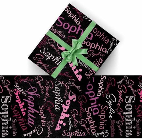 AOFUN Personalized Gift Wrapping Paper With Name Logo - 5 Rolls 58" x 23" - Funny Custom Gifts for Friends - Image 2