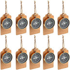 50 Sets/100pcs Compass Favor Bulk: Compass Keychain & Kraft Tags (Gold) by OurWarm