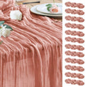 Wokceer Cheesecloth Table Runner Dark Rose 10FT Boho Gauze Runner, 12 Pack by Wokceer