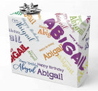 AOFUN Wrapping Paper for Him, Baby Girl, Baby Shower, 1st Birthday - Custom Name Text - 5 Rolls 58" x 23" by Unknown