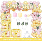 Costova Lemon Baby Shower Decorations, Its a Girl Baby Shower Party Decorations, Lemon Themed Backdrop Balloon Boxes Tablecloth Cake Topper Sash for Yellow Pink Lemon Party Supplies - Image 3