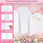 Wedding Arch Cover (7.2FT, 6.6FT, 6FT) Set of 3 Spandex Fitted Wedding Arch Stand Covers for Round Top Chiara Arch Backdrop Stands Cover for Birthday Party Ceremony Banquet Decor White - Image 6