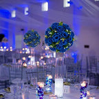 BLOSMON Royal Blue Flowers for Decoration: 10 Pcs Fake Roses Kissing Balls for Wedding Table Centerpieces - Artificial Floral Arrangements Home Baby Shower Birthday Party DIY Decor - Image 3