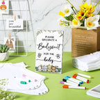 Handepo 26 Pcs Baby Shower Games DIY Bodysuit Set 1 Wooden Sign 15 White Bodysuits 10 Fabric Markers for Birth Decorating Kit(Woodland Animal) - Image 4