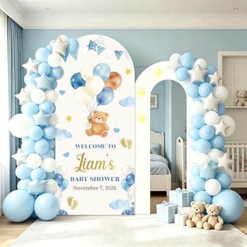 6FT Personalized Foam Arch Backdrop Board with Name Date, 6.6ft Custom Foam Board Backdrop for Parties Baby Shower Ceremony Welcome Entrance Decor for Pregnant Women Mom Wife - Image 2