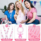 CHENGU 100 Pcs Baby Shower Pacifiers Necklace Bulk,Pink and White - Image 2