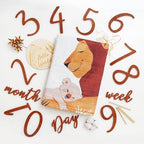 Miaoberry Safari Baby Milestone Blanket, Africa Jungle Theme Monthly Photo Growth Tracker with Giraffe, Lion, Elephant with Hello World Sign by MiaoberryBaby