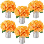 Mimorou 6 Set Floral Table Centerpiece Fake Hydrangea Decor, Orange by Mimorou