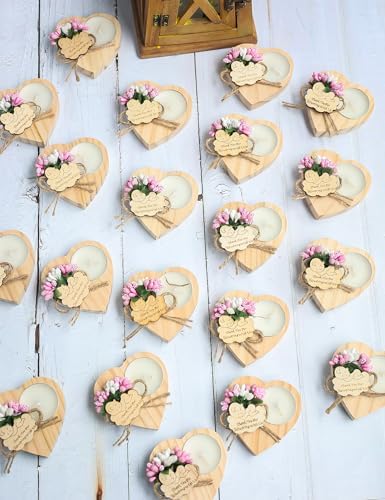 50 Piece Wooden Candle Holders, Baby Shower Favors for Guests, Baptism Candle Favors,Baby Shower Return Gifts for Guests .(Pink) - Image 2