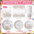 Pickmesh 252 Pcs Love in Bloom Tea Party Supplies for 36 Guests Wildflower Paper Disposable Dinnerware Flower Teacup with Handle and Saucers Set for Tea Party Decorations Birthday Baby Shower Wedding - Image 4
