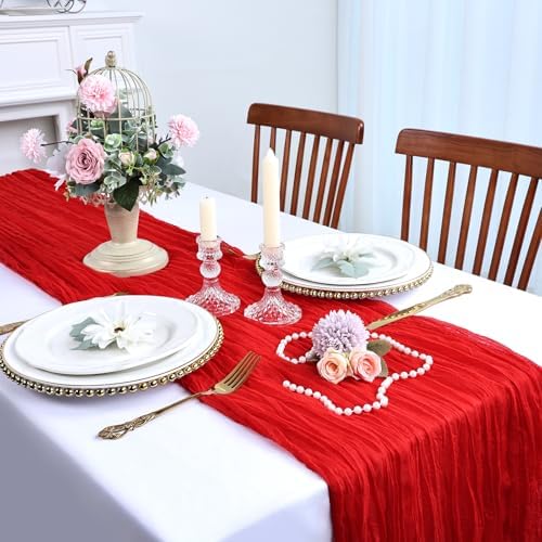 12 Pack Red Cheesecloth Table Runner 10Ft 23 x 120 Inch - Image 5