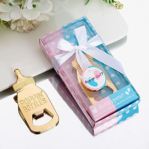 24Pack Baby Bottle Openers for Baby Shower Favors, Gifts, Decorations Souvenirs, Poppin Bottles Openers with Gifts Box used for Guests Gender Reveal Party Favors,Boy or Girl?Twin Party Supplies - Image 6