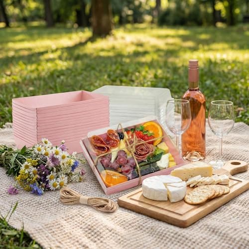 50 Pack 7x5in Charcuterie Board Boxes with Clear Lids, Paper Containers - Image 5