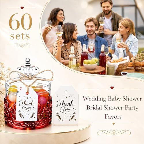 Jingmore 60 Sets Mini Crown Candy Boxes Party Favor,Red - Image 4