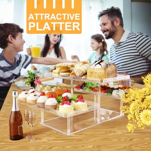 Bakzon 3 Pack Dessert Table Display Set, Acrylic Cupcake Buffet Dessert Risers Stands, Tier Serving Trays Holder for Weddings Baby Shower Tea Party - Image 6