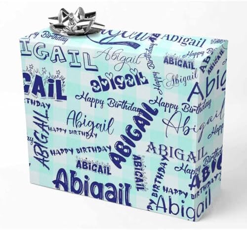 AOFUN Personalized Name Text Wrapping Paper Unique Wrapping Paper Customized Wrapping Paper Personalized Name Text Wrapping Paper 5 Rolls 58" x 23" by Unknown
