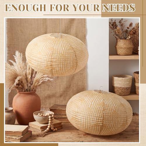 Hortsun 6 Pcs Print Burlap Oval Paper Lanterns Boho Chinese Paper Lanterns Decorative Farmhouse Classroom Decor Home Sweet Classroom Birthday Party Ceremonial Event (12 Inch) - Image 4