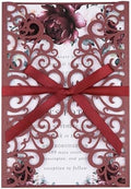 50PCS Personalized Wedding Invitation with Envelopes and Rsvp Cards by Mabbcoo