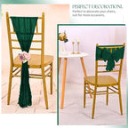 Pesonlook 60 PCS Emerald Green Chair Sashes Cheesecloth Sashes Rustic Chair Decorative Bows Designed ChairCover for Wedding Banquet Party Aisle Home Kitchen Decoration (16 x 70 inch) - Image 6