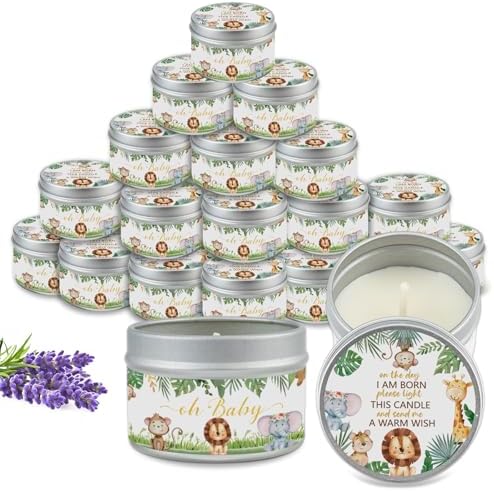 24Pcs Jungle Animal Baby Shower Party Candles for Gender Reveal by Nlicrst