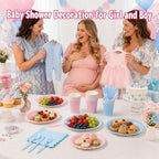 350 Pcs Light Pink Paper Plates and Napkins Dinnerware Set, Serves 50 - Image 5