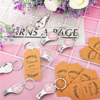 50 Sets Bottle Openers Baby Shower Return Favors for Guest Nail Clipper Bottle Opener Decorations with Thank You Tags Organza Bags for Baby Shower Gender Revel Party Souvenirs(Elephant) - Image 3