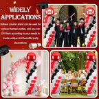 2 Sets Red Black and White Balloon Column Stand Kit, Adjustable Floor Balloon Arch Tower with Foil & Latex Balloons, DIY Decor for Birthday Ceremony Backdrop - Image 6