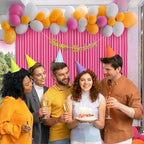 10 x 10 Feet Pink B Backdrop Curtain for Partie, Background Curtains for Photoshoot, Birthday, Wedding, Halloween, Thanksgiving, Christmas Day, New Year Party Decorations 5Ft x 10Ft, 2 Panels - Image 5