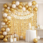 Big Payette Gold Sequin Backdrop Curtain 2 Panels 2ftx8ft Glitter Sparkly Party Background Drapes for Wedding Birthday Baby Shower Event Decoration - Image 3