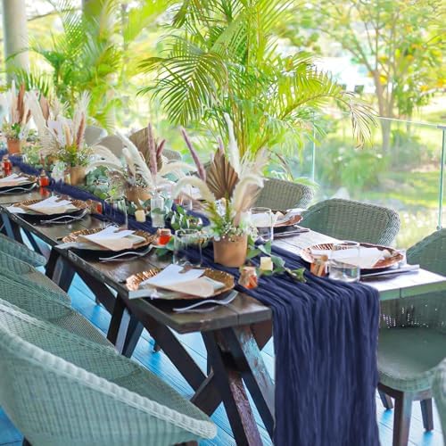 24 Pack Navy Blue 10Ft Cheesecloth Table Runner - Image 6