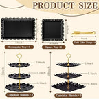 Remerry 16 Pcs Dessert Table Display Set 3 Tier Cake Stands, Black - Image 4