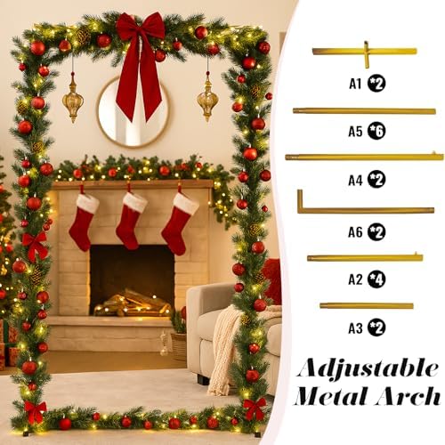 Metal Wedding Arch Backdrop Stand 6.6x3.3 FT Gold Square Balloon Arch Frame for Ceremony Party Birthday Bridal Baby Shower Anniversary Arbor Balloon Decoration - Image 3