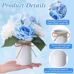 Zeyune 6 Set Artificial Centerpiece, Sky Blue,Lake Blue, Stylish Style - Image 3