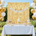 Big Payette Gold Sequin Backdrop Curtain 2 Panels 2ftx8ft Glitter Sparkly Party Background Drapes for Wedding Birthday Baby Shower Event Decoration - Image 6