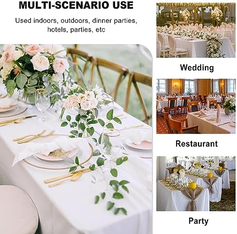 sancua 6 Pack White Table Cloth 90x132 Inch for 6 Feet Rectangle Tables - Image 4