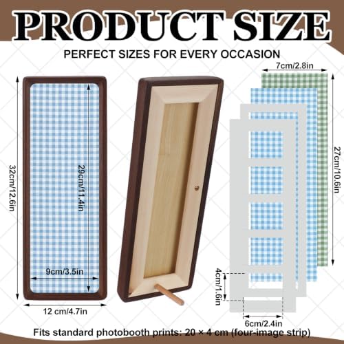 Lineshading 2 Pcs Photo Strip Booth Frames, Check,Blue,Green - Image 4
