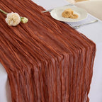 Fanami 6 Pack Cheesecloth Table Runner -10FT Terracotta Boho Gauze Cheese Cloth Table Runner 120 Inches Long Rustic Sheer Fabric Centerpieces for Wedding Birthday Party Bridal Baby Shower Decorations by Fanami