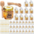 XING-RUIYANG 60 pack 1.5 oz Mini Honey Jars，baby shower favors,There's honey sticks, bee pendants, stickers and gold goodie bags，Suitable for wedding party gifts by XING-RUIYANG