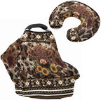 Highland Cow Sunflower Boho Carseat Canopy for Babies Multi-use Nursing Carseat Canopy Nursing Pillow Cover for Baby Boy Girl Breastfeeding Essentials by Unknown