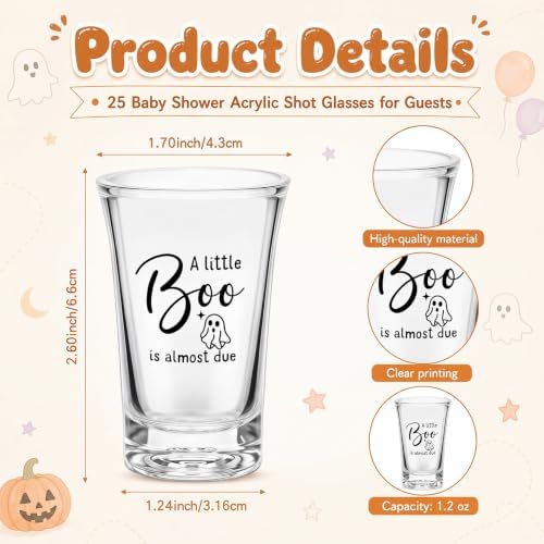 Vesici 25 Set/150Pcs Halloween Baby Shower Party Favors, It's A Boy - Image 2