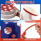Kochorie 400 Pieces Baseball Disposable Tableware Sets, Baseball Party Supplies with Plates Cups Napkins Cutlery Serves 50 for Birthday Sports Party Decorations - Image 3
