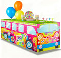 8FT Hippie Groovy Bus Tablecloth,Hippie Birthday Party Decorations for 60s 70s Boho Themed Birthday,Baby Shower,Carnival Party Decorations by xbaiyanr