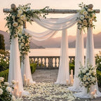 Pack of 1 Wedding Arch Drape Panel Fabric 30" x 100ft - White - Image 4